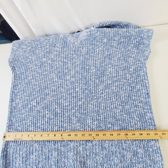 NWT Jones New York Knit Sweater Vest Size 1X V-Neck Cotton Linen Blue Pullover - Picture 6 of 10